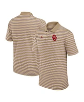 Jordan Men's Tan/White Oklahoma Sooners Primetime Victory Striped Polo Shirt