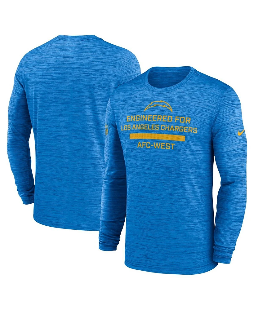 Nike Men's Powder Blue Los Angeles Chargers Sideline Velocity Performance Long Sleeve T-Shirt