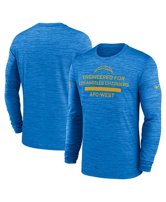 Nike Men's Powder Blue Los Angeles Chargers Sideline Velocity Performance Long Sleeve T-Shirt