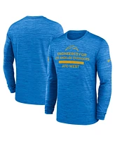 Nike Men's Powder Blue Los Angeles Chargers Sideline Velocity Performance Long Sleeve T-Shirt