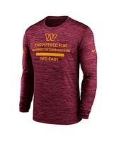 Nike Men's Burgundy Washington Commanders Sideline Velocity Performance Long Sleeve T-Shirt
