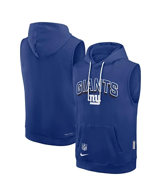 Nike Men's Royal New York Giants Sideline Performance Sleeveless Pullover Hoodie