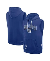 Nike Men's Royal New York Giants Sideline Performance Sleeveless Pullover Hoodie