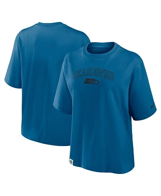 Nike Women's Blue Seattle Seahawks Glory Arch Boxy T-Shirt