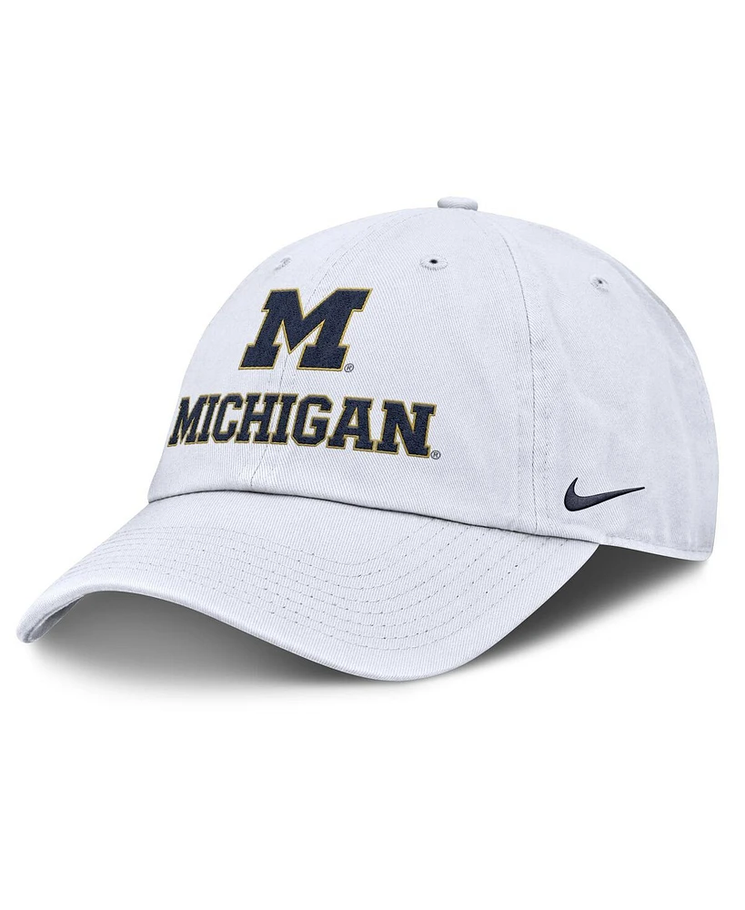 Nike Men's White Michigan Wolverines 2025 Sideline Club Adjustable Hat