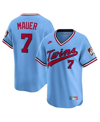 Nike Men's Joe Mauer Light Blue Minnesota Twins Throwback Cooperstown Collection Limited Jersey