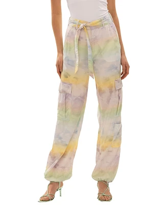 blue revival Women's Ava Mid-Rise Cargo Pants