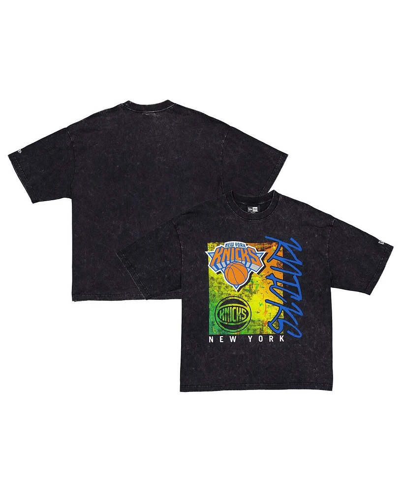 New Era Men's Black York Knicks Sport Classics Enzyme Washed T-Shirt