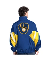 Starter Men's Royal Milwaukee Brewers Cooperstown Chief Half-Zip Pullover Hoodie