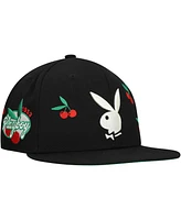 Lids Men's Black Playboy Cherry Fitted Hat