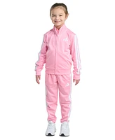adidas Toddler & Little Girls Tricot Long-Sleeve Essential 3-Stripe Track Jacket Pants, 2 Piece Set