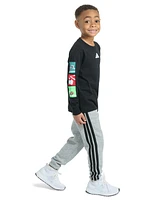 adidas Toddler & Little Boys Long-Sleeve Graphic T-Shirt Jogger Pants, 2 Piece Set