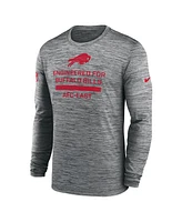 Nike Men's Gray Buffalo Bills Sideline Velocity Performance Long Sleeve T-Shirt