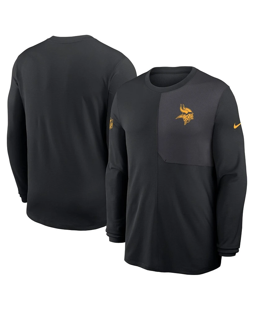 Nike Men's Minnesota Vikings Sideline Coach Uv Performance Long Sleeve T-Shirt