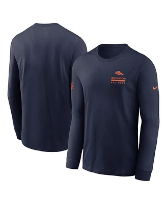 Nike Men's Navy Denver Broncos Sideline Performance Long Sleeve T-Shirt
