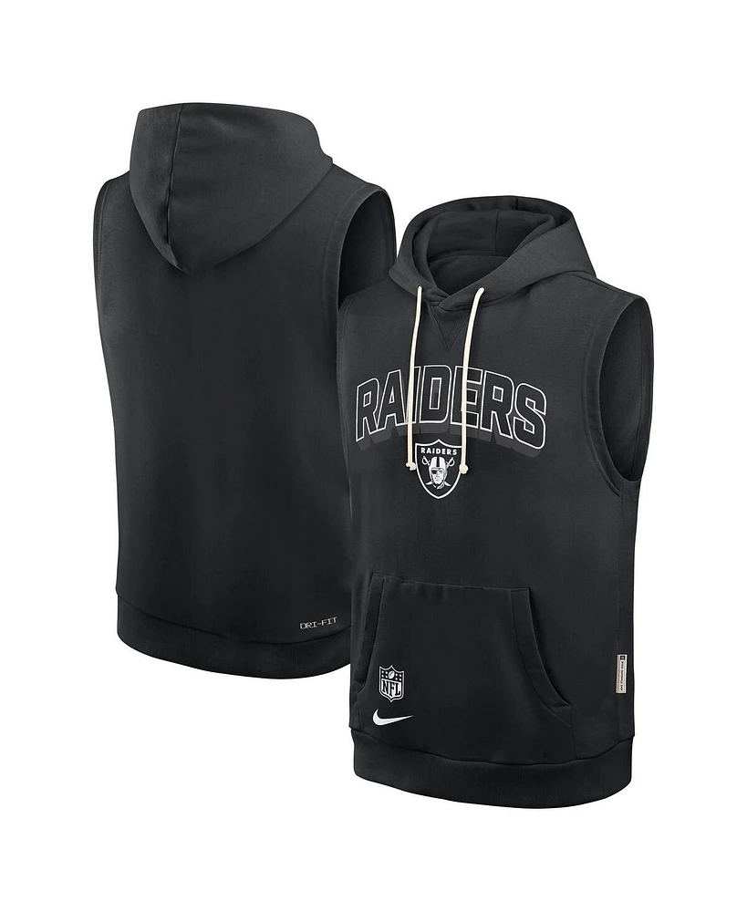 Nike Men's Black Las Vegas Raiders Sideline Performance Sleeveless Pullover Hoodie