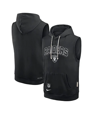Nike Men's Black Las Vegas Raiders Sideline Performance Sleeveless Pullover Hoodie