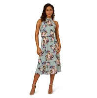 Adrianna Papell Women's Halter Chiffon Midi Dress