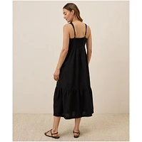 Pact Women's Organic Cotton Canopy Linen Blend Easy Tank Dress