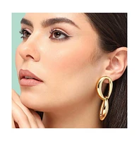 Sohi Women's White Link Drop Earrings