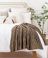 Battilo Lifestyle Cable Knit Chenille Throw, 51" x 67"
