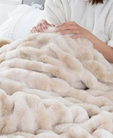Happycare Textiles Fuzzy Faux Fur Throw, 60" x 50"