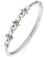 Givenchy Silver Tone Crystal Stone Bangle Bracelet