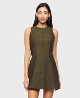 Alex & Sophia Juniors' Sleeveless Button Down Dress