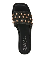 Wild Pair Women's Grettaa Embellished Flat Slide Sandals, Exclusively at Macy's