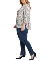 Nydj Plus Pintuck Blouse Sleeve Top