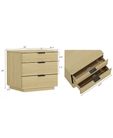 Manhattan Comfort 26" Medium Density Fiberboard Payton Modern 3-Drawer Nightstand
