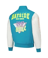 Freeze Max Men's Aqua Saved by the Bell Tigers Varsity Full-Snap Jacket