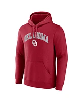 Fanatics Men's Crimson Oklahoma Sooners Arched Logo Pullover Hoodie Sweatshirt
