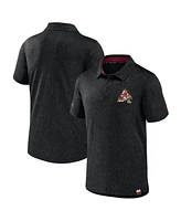Fanatics Men's Black Arizona Coyotes Authentic Pro Jacquard Polo Shirt