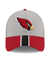 New Era Men's Heather Gray/Cardinal Arizona Cardinals Striped 39THIRTY Flex Hat