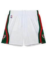 Mitchell & Ness Men's White Milwaukee Bucks 2013/14 Swingman Shorts