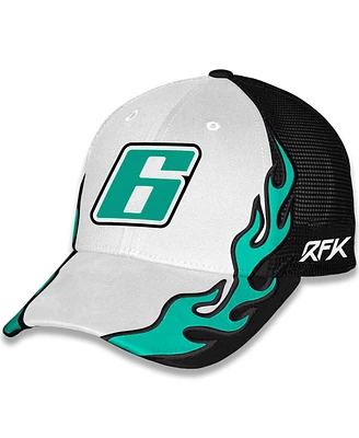 Checkered Flag Sports Men's and Women's Black/White Brad Keselowski BuildSubmarines.com Flame Trucker Adjustable Hat