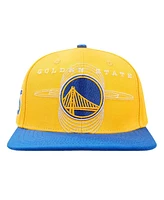 Pro Standard Men's Gold/Royal Golden State Warriors Logo Morph Snapback Hat