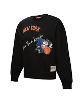 Mitchell & Ness Women's Black New York Knicks Hardwood Classics Home Team Pullover Sweatshirt