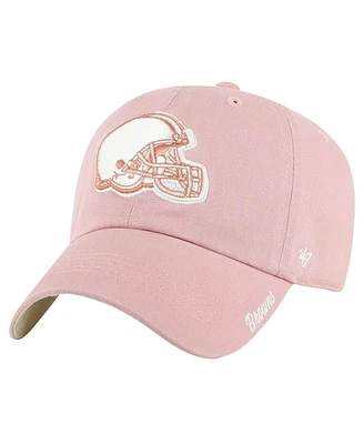 '47 Brand Women's Pink Cleveland Browns Ballpark Cheer Dusty Rose Clean Up Adjustable Hat