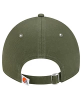 New Era Men's Olive Cleveland Browns Main 9TWENTY Adjustable Hat