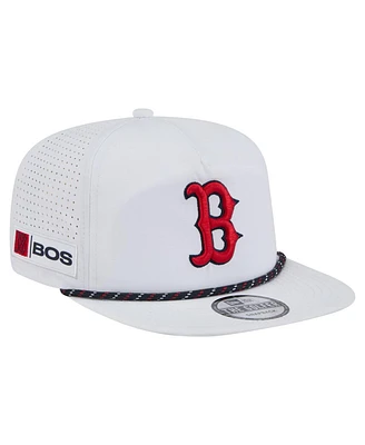 New Era Men's White Boston Red Sox Perforated Golfer Snapback Hat