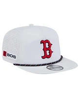 New Era Men's White Boston Red Sox Perforated Golfer Snapback Hat