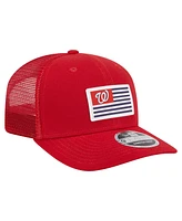 New Era Men's Red Washington Nationals Flag 9SEVENTY Coolera Stretch-Snap Hat