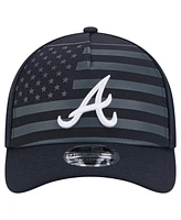 New Era Men's Navy Atlanta Braves American Flag 9FORTY M-Crown A-Frame Adjustable Hat