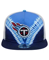 New Era Men's Light Blue/Navy Tennessee Titans Throwback Dye Golfer Snapback Hat