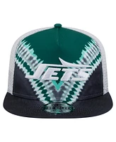 New Era Men's Green/Black New York Jets Throwback Dye Golfer Snapback Hat