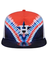 New Era Men's Houston Astros Tie-Dye Golfer Trucker Adjustable Hat