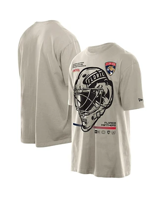 New Era Men's Cream Florida Panthers Goalie Mask T-Shirt