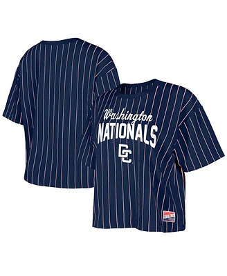 New Era Women's Navy Washington Nationals 2025 City Connect Pinstripe T-Shirt